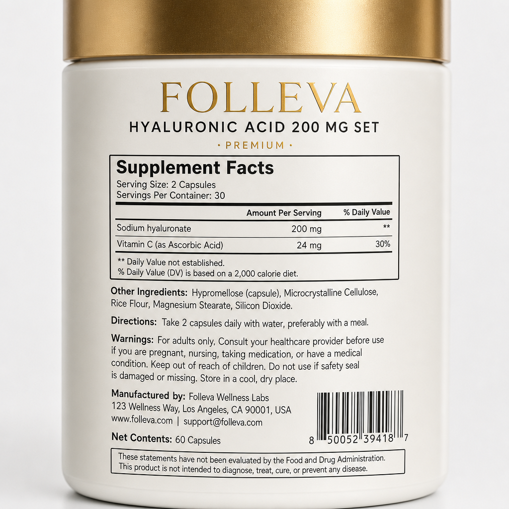 Hyaluronic Acid 200 mg Set - Label detail view
