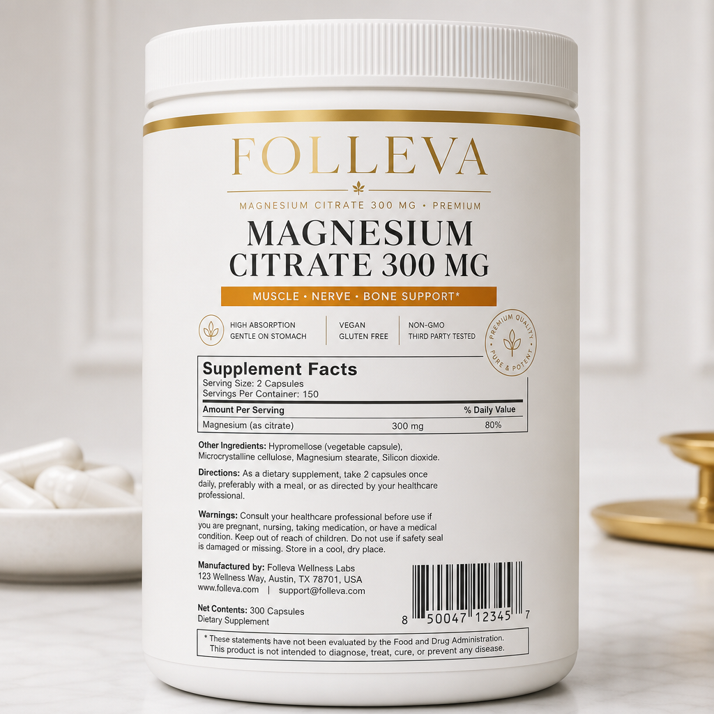 Magnesium Citrate 300 mg - Label detail view