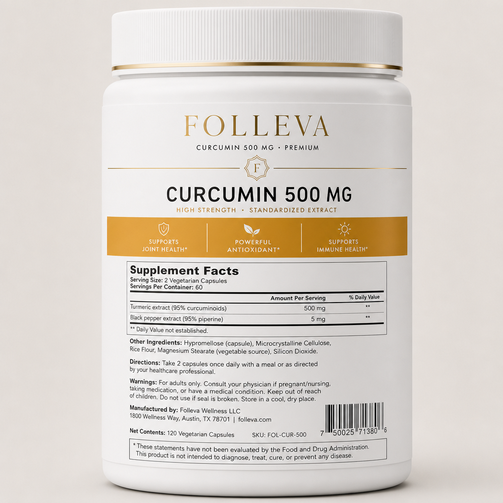 Curcumin 500 mg - Label detail view