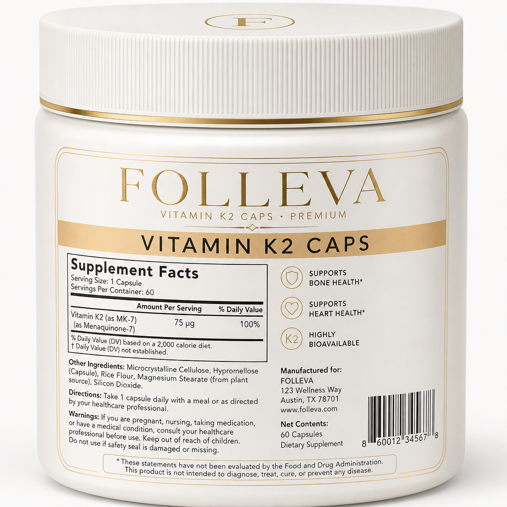 Vitamin K2 Caps - Label detail view